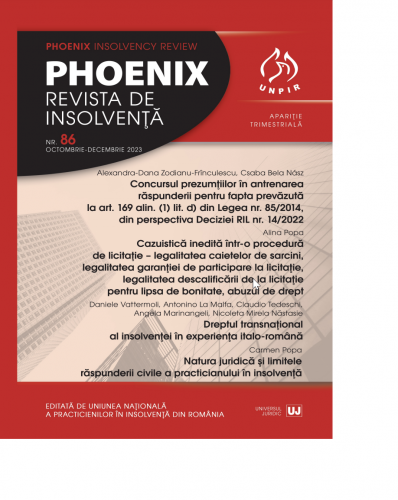 Revista de insolvenţă Phoenix nr. 86/octombrie-decembrie 202