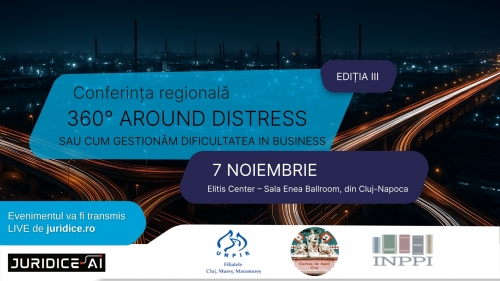 7 nov.: Conferința Regională „360° Around Distress – Cum gestionăm dificultatea în business”, ediția a III-a