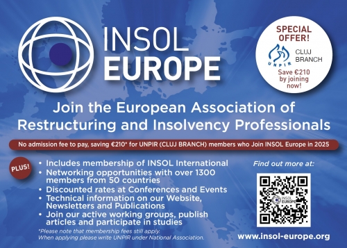 Oportunitate: înscriere în Asociația INSOL Europe